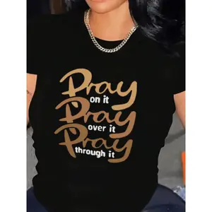 Short Sleeve Women's Prayer Tee – 100% Material with God’s Prayer Letter Design