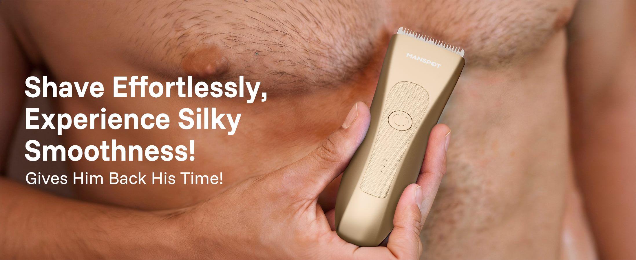 MANSPOT Manscape Hair Finishing Trimmer for Men, Men's Shaverand Razor (Gold) Valentine's Day Gifts for Him Perfect for Husband Boyfriend, Birthday Gifts for Friends Dad and All Men