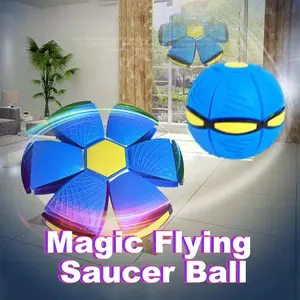 Outdoor Stress Relief Essential - 2-in-1 Stomp & Flying Saucer Deformable Bouncy Ball
