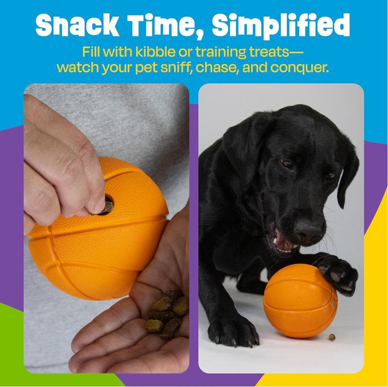 Brightkins Football Treat Dispensers – Tough Football & Basketball Toys for Dog Enrichment, Slow Feeder Training Accessories, Puppy Essentials, and Birthday Gifts