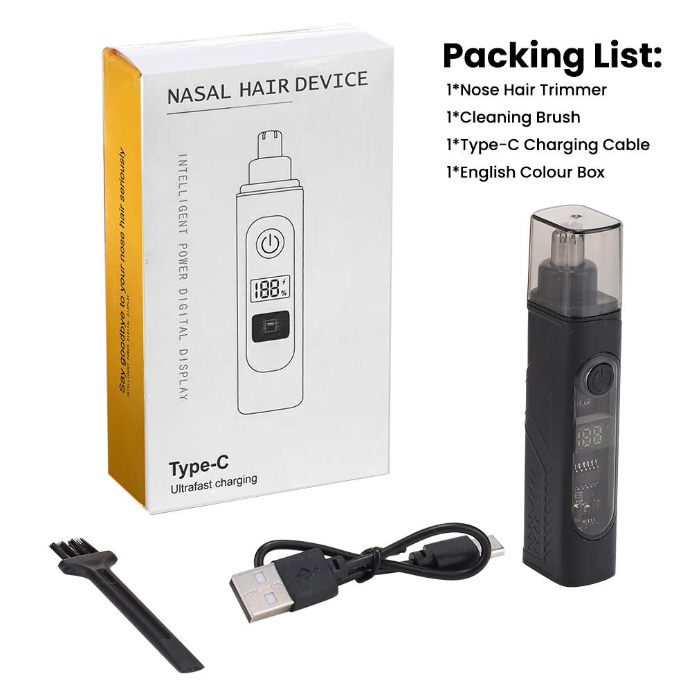 2026 Newest Nose Hair Trimmer for Men Women Rechargeable Painless Eyebrow Facial Hair Shaver LED Display Waterproof Dual Edge Blades Clipper Compact Portable Safe Distance Trimming comfortable christmas face