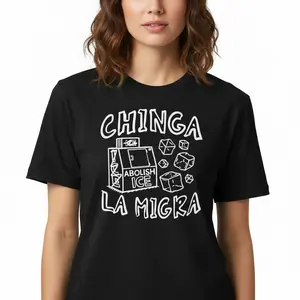 Comfort ColorsChinga La Migra Shirt, Abolish Ice No Human Is Illegal Shirt, End Ice Political Shirt, Liberal Tee, Immigrant Human Rights Tee BLACK WHITE
