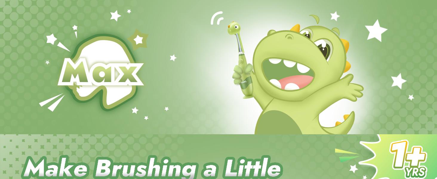 Papablic (Max) Toddler Sonic Toothbrush 1-3Y with Smart LED Timer & Dino Cover , 4 Brush Heads, Lightweight Daily Oral Hydiene Tools, Fast Selling Papablic (Max) Toddler Sonic Toothbrush 1-3Y with Smart LED Timer & Dino Cover , 4 Brush Heads, Lightweight Daily Oral Hydiene Tools, Fast Selling