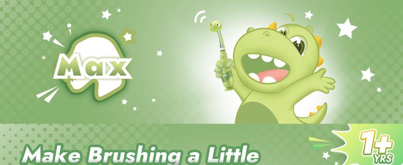 Papablic (Max) Toddler Sonic Toothbrush 1-3Y with Smart LED Timer & Dino Cover , 4 Brush Heads, Lightweight Daily Oral Hydiene Tools, Fast Selling