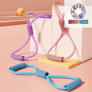 Resistance Bands Yoga 8 Word Tension Device Back Training Arm Open Fitness Rope Neck Exercise Stretch Equipment Belt