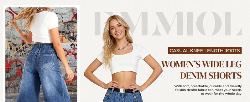 EMMIOL Baggy Jorts for Women Wide Leg Denim Shorts Y2k Mid Rise Bermuda Streetwear Boyfriend Jean Shorts with Pockets EMMIOL Baggy Jorts for Women Wide Leg Denim Shorts Y2k Mid Rise Bermuda Streetwear Boyfriend Jean Shorts with Pockets