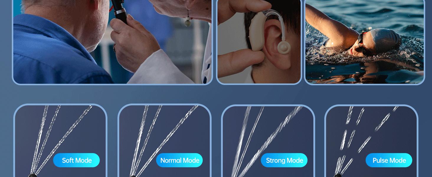 Morfone Ear Wax Removal Kit with 400Ml Waste Tank Effective Safe Ear Cleaner USB-C Water Temperature Sensor 360° Spray 4 Modes IP67 Waterproof Halloween Party Gift