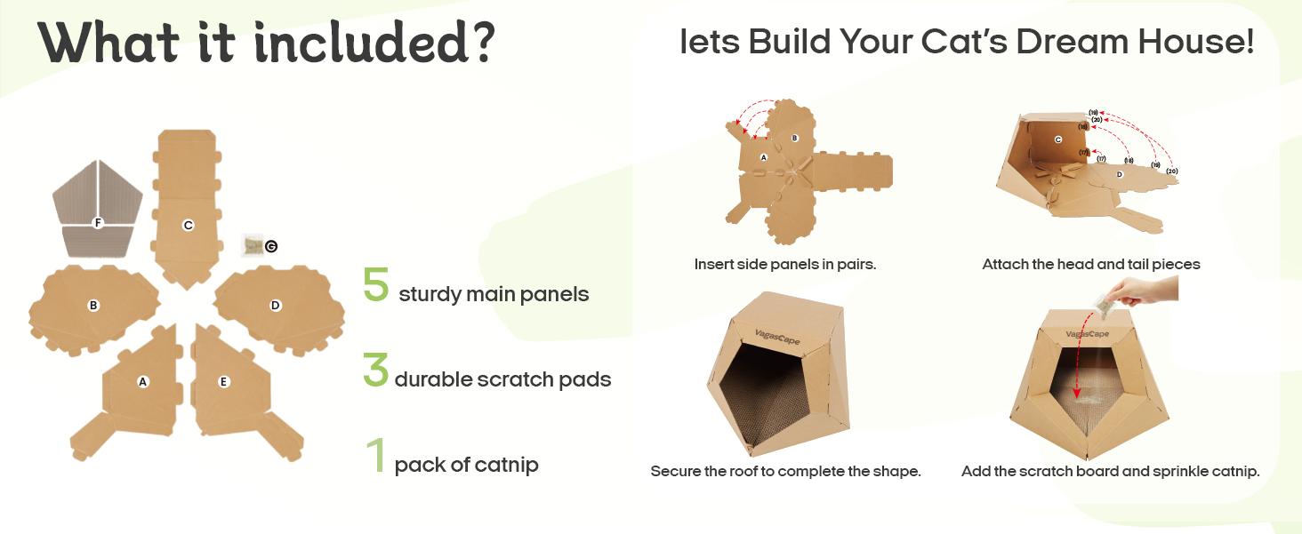 Vagascape DIY Cat House, DIY Origami Hand-Painted Cat House, Scratch-Resistant Kraft Paper Material, Foldable Washable Pet House, Ped Bedding, A Special Gift Just for Your Pet Vagascape DIY Cat House, DIY Origami Hand-Painted Cat House, Scratch-Resistant Kraft Paper Material, Foldable Washable Pet House, Ped Bedding, A Special Gift Just for Your Pet