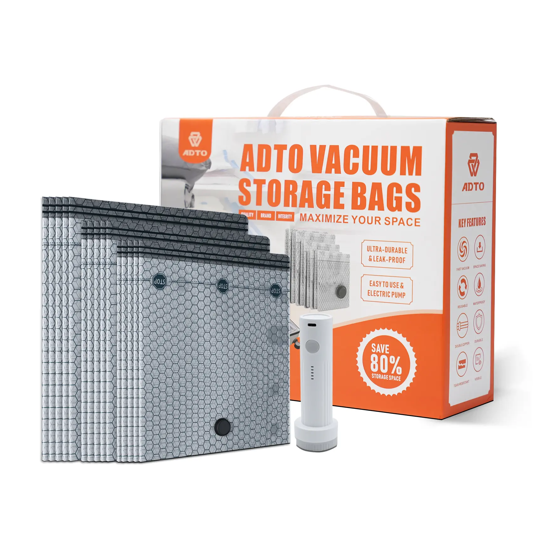 Trending Travel Vacuum Bag Set with Cordless Electric Pump | 15-Pack Clothes Compression Bags for Carry-On Suitcases | Fast Air Removal Space Saver | Heavy Duty Luggage Packing Organizer Travel Essentials fathersdaygift