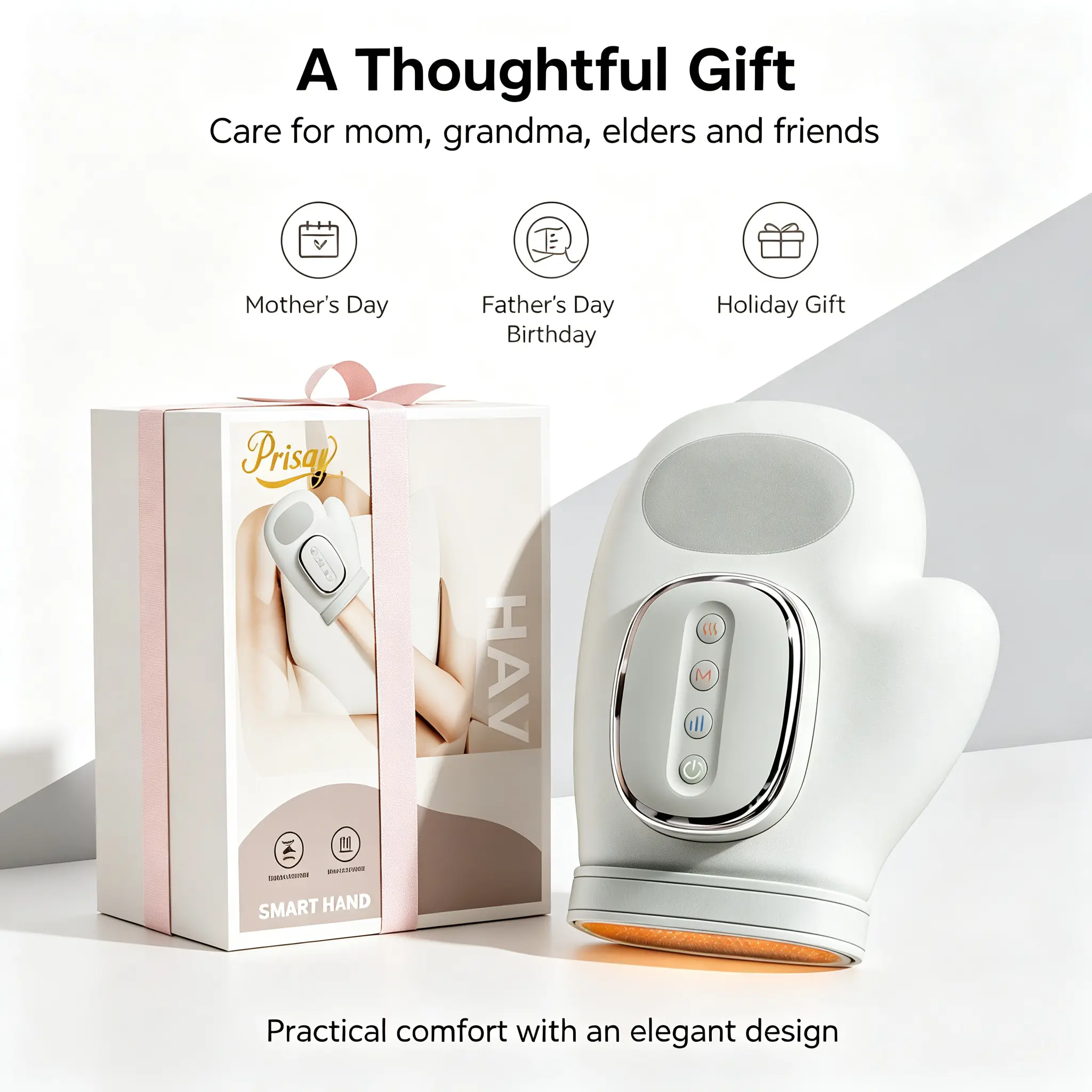 Wireless Electric Hand Massage Device with Heat Control, Adjustable Relaxing Air Compression, 3 Modes, 5 Intensities for Arthritis Relief, Massage Devices for Peace of Mind