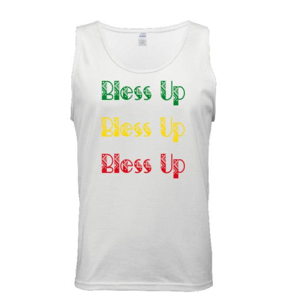 Bless Up Tribal Tank – Men’s Cotton Rasta-Inspired Graphic Tank Top Jersey Knit