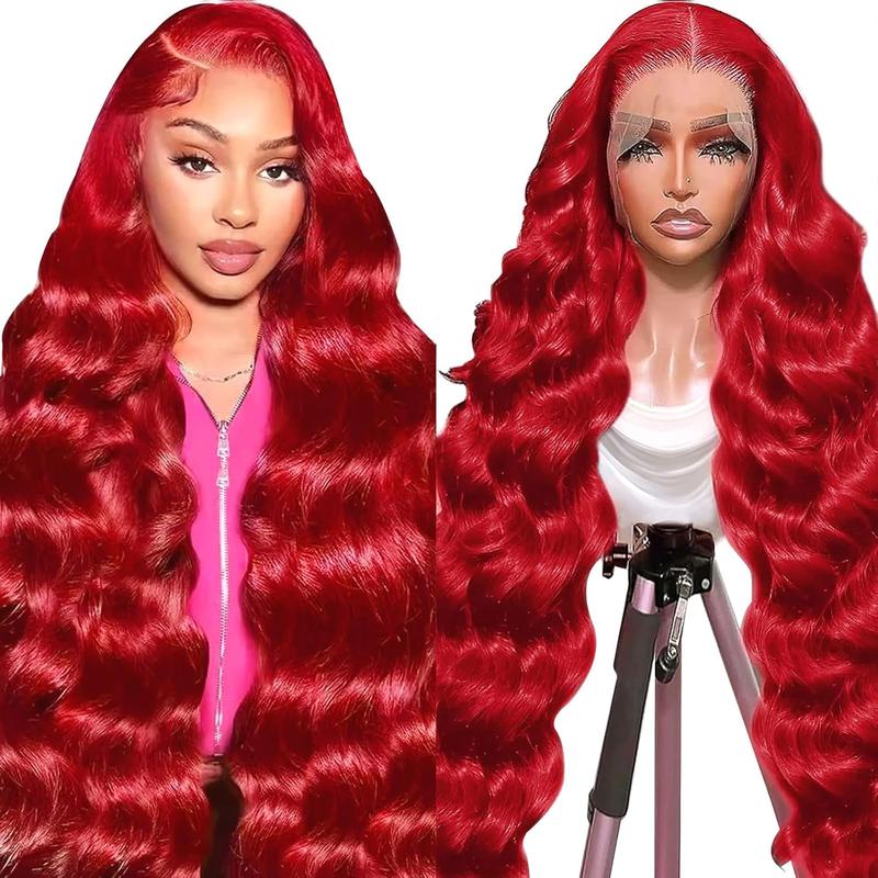 13x6 Blue Lace Frontal Wigs 200% Density HD Glueless Body Wave Human Hair Wigs Colored Wigs 613 Blonde Ginger Pink Red 40inch Long Wigs
