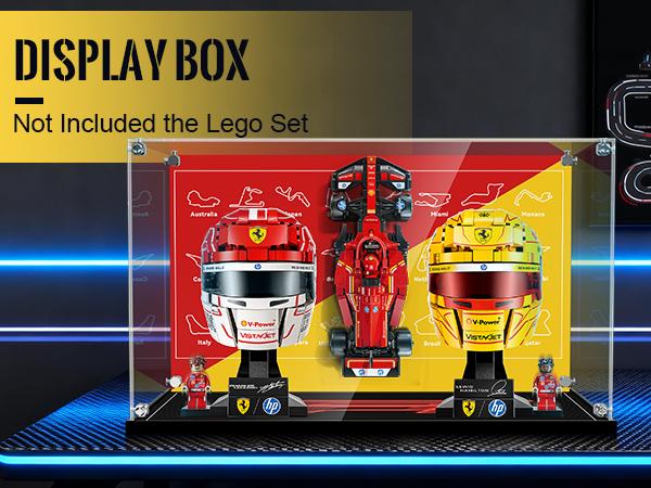 LED Acrylic Display Case, 3-in-1 Collector Showcase with POP Light Effect | Compatible with F1 Car & Helmet Models 77242, 43014 & 43022 (Case Only)