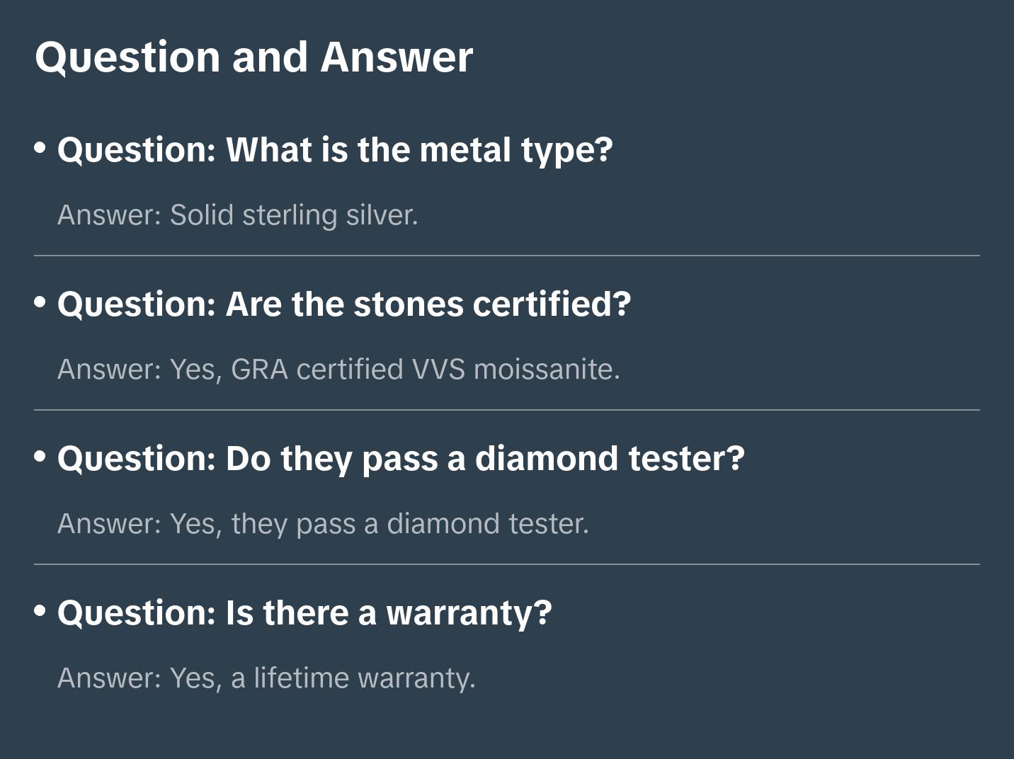 Heart Shaped Sterling Silver VVS Earrings