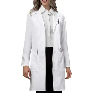 Professional Lab Coat for Women Men Long Sleeve, White, Unisex