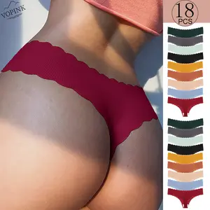 VOPINK 9/18/32/36 Pieces Basics Thongs Underwear for Eveyday, Cute and Sexy, Soft and Comfy, Breathable Stretchy Intimates Women's Underwear