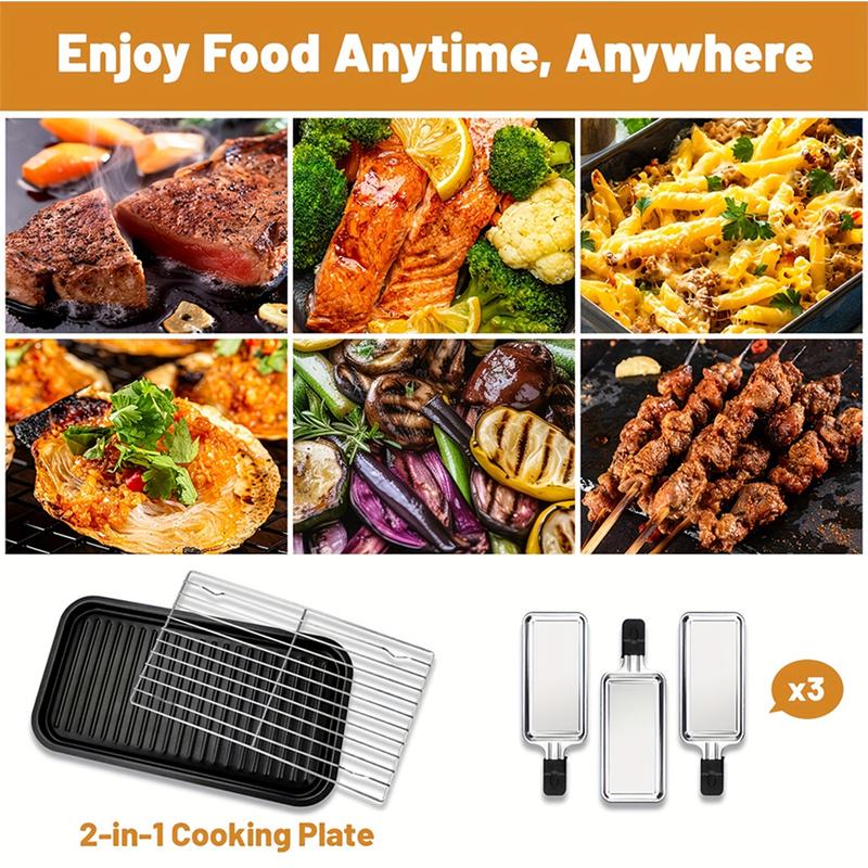AORAN Indoor Smokeless Electric Korean BBQ Grill, Non-Stick Cooking Removable Plate,5 adjustable temperatures,Dishwasher Safe,1500W,Kitchen Appliances, Household TiktokShopBlackFriday