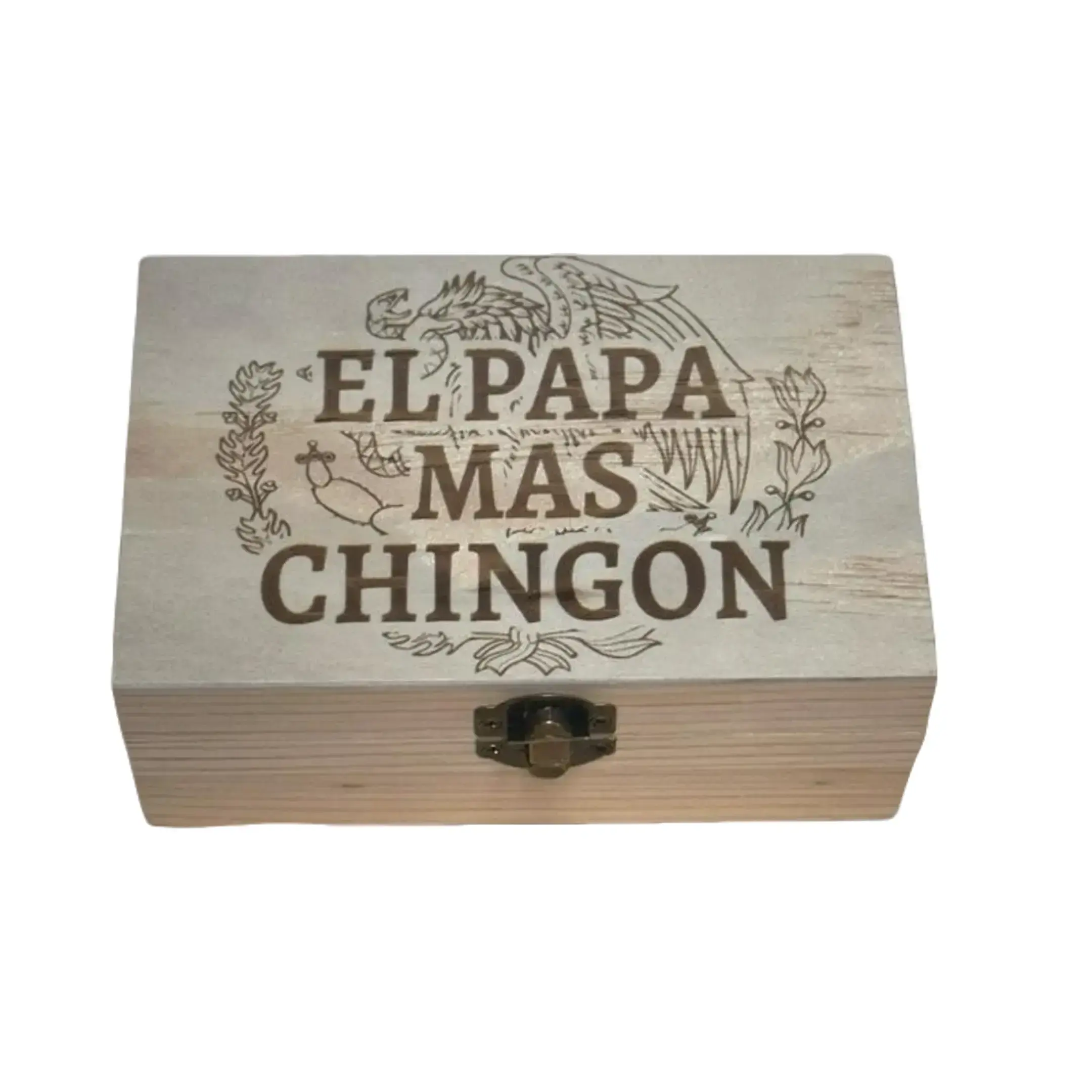 El Papa Mas Chingon Custom Engraved Graphic Shot Glass Set in Wooden Box Durable Drinking Glasses for Father's Day & Special Occasions Stylish Drinkware Gift Perfect for Birthdays Anniversaries and Retirements