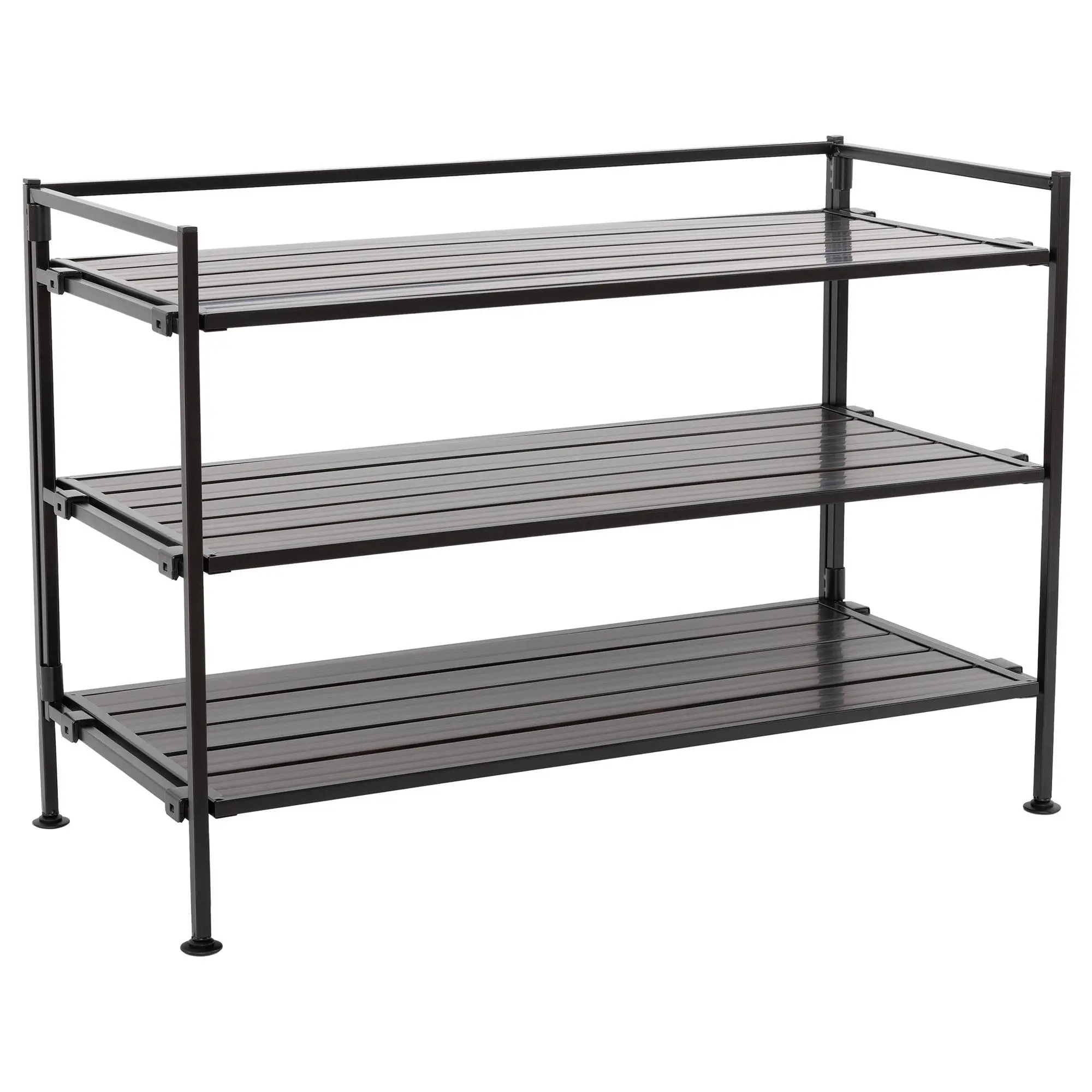Seville Classics 3-Tier HOME Resin Slatted Stackable Shoe Rack