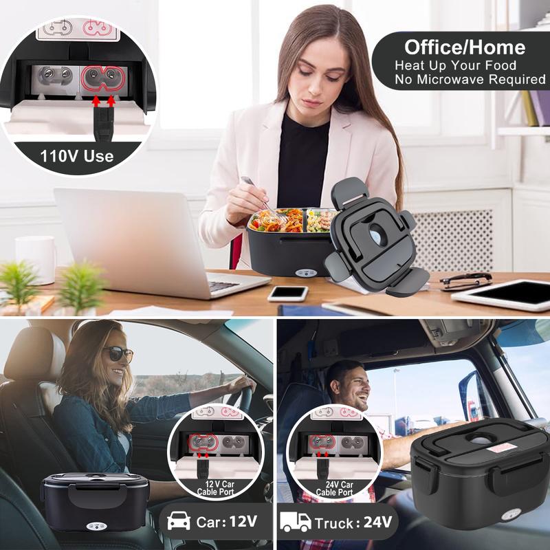 2025 Electric lunch box with Cutlery and  Bag 80W 1,5L, Kitchen Gadgets, Kitchen Utensils Food Storage Container Tableware