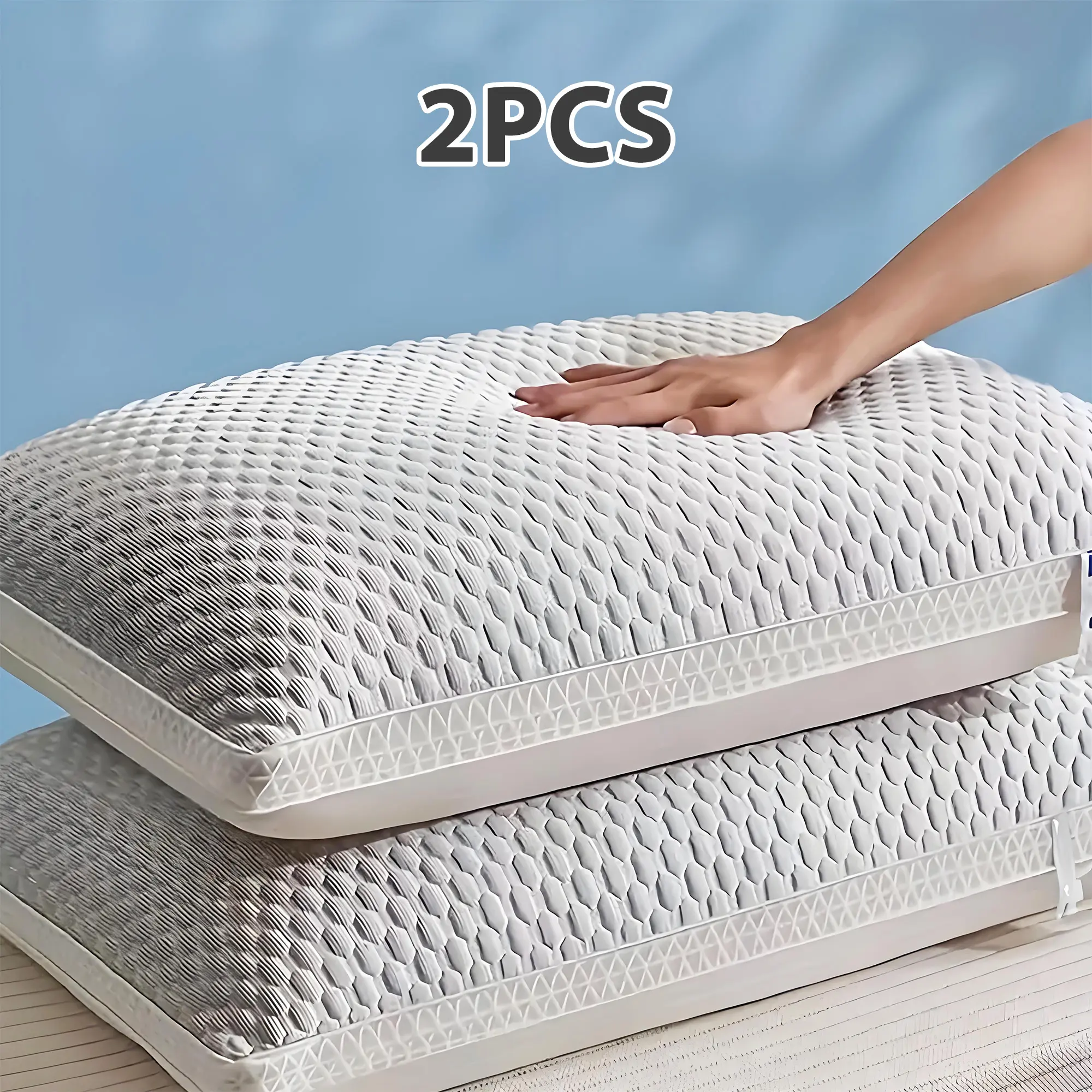 2PCS Raybee Luxury Pillows for You Bed Sofa with 900G Adjustable Premium Fiber Filling & Cooling Memory Cover, Decor Bedroom Accessories,Hotel , Festival gifts