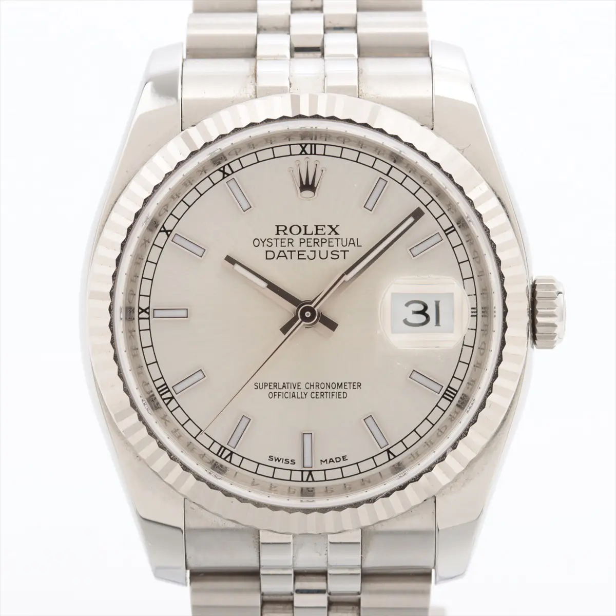 Rolex Silver Datejust Unisex 36mm 116234