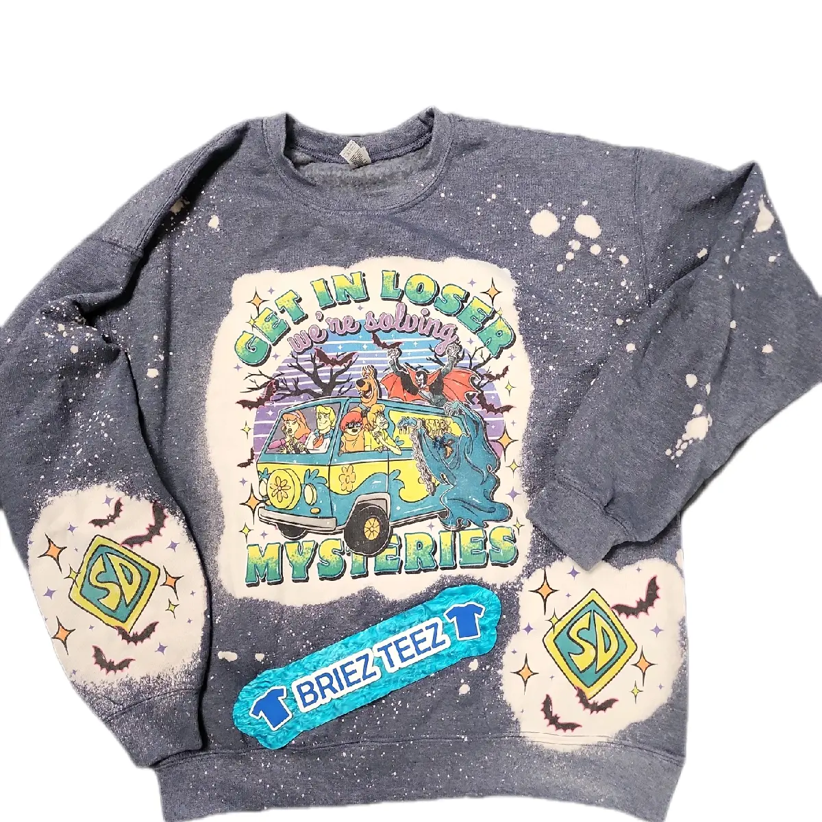 "Get in Losers, We're Solving Mysteries" Solve Mysteries with Scooby Doo and the Gang - Sublimation Bleached Sweatshirt