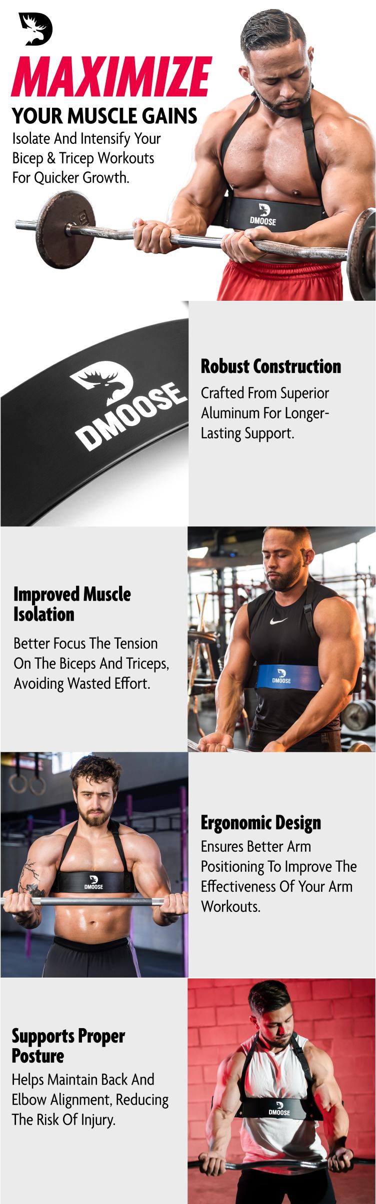 DMoose Arm Blaster For Biceps & Tricpes. Isolate & Maximize Muscle Growth DMoose Arm Blaster For Biceps & Tricpes. Isolate & Maximize Muscle Growth