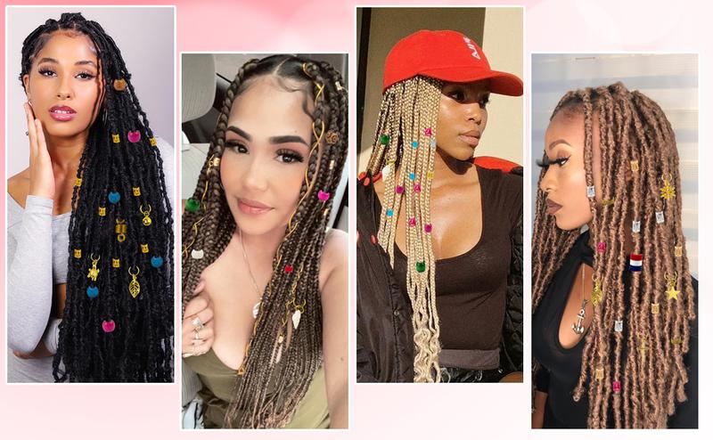 Hair Beads for Women Braided, Hair Jewelry for Locs, Colorful Hair Jewelry for Child, Metal Gold Silver Clips, Gold dreadlock jewelry for women, Hair Accessories for Braids, Gold Hair Cuffs