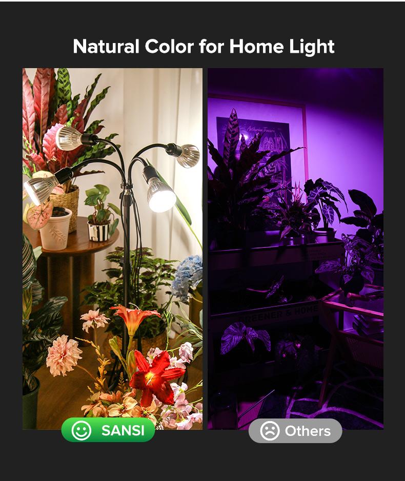 SANSI Grow Light with Adjustable Tripod Stand, Full Spectrum 700W Equiv. LED Floor Plant Light for Indoor Plants, 9000LM 4000K Daylight Grow Lamp with Replaceable Bulbs for High PPFD Growing