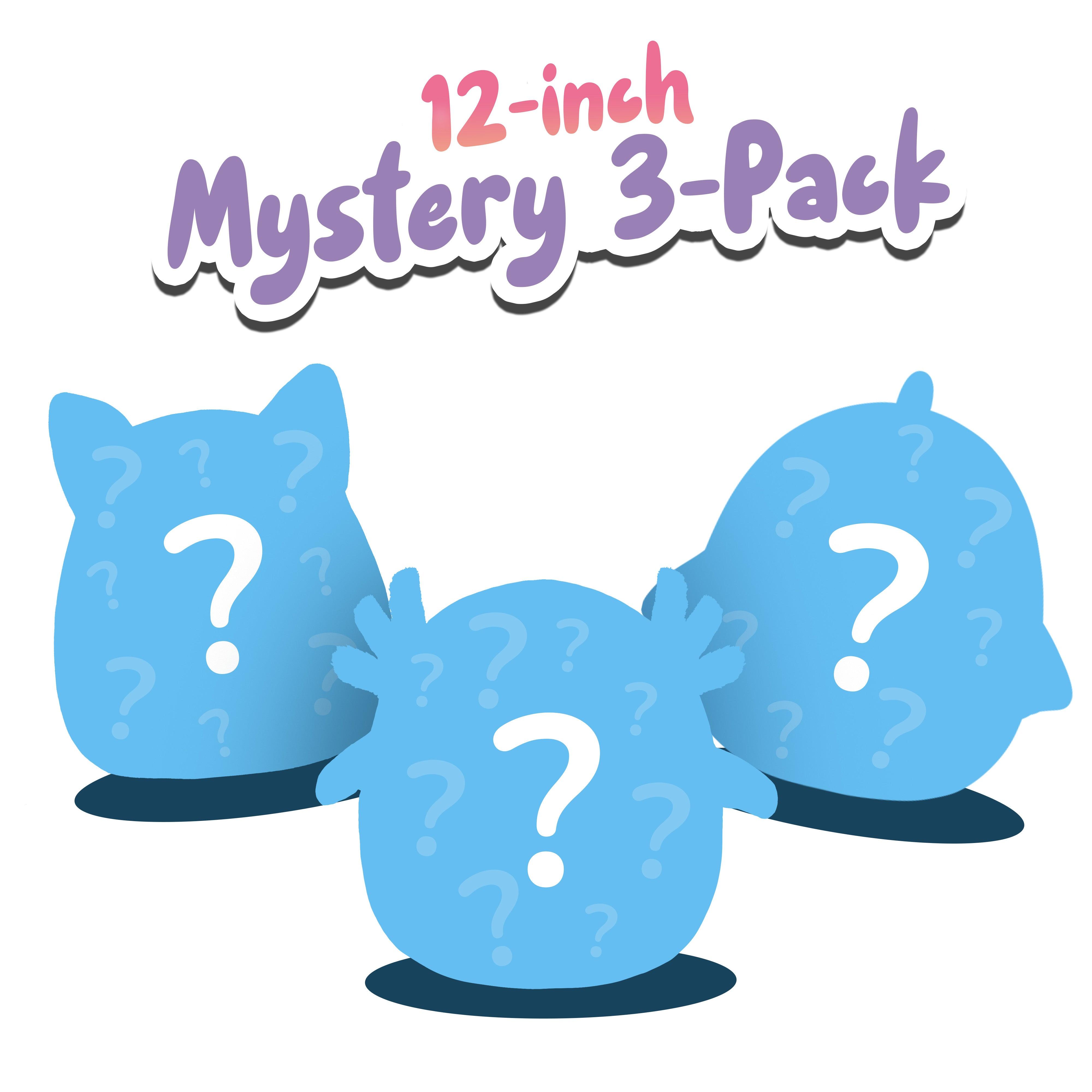 Squishmallows Mystery Box 12 Inch, Pack of 3, Blindbags Surprise Set, Assorted Characters, Perfect Holiday Gift, WoW Star Award