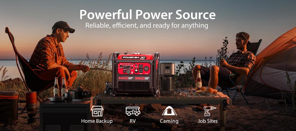 PowerSmart 4300/4400-Watt Portable Inverter Generator, Gas Powered, CO-Sensor, Hurricane season, Lightweight and Emergency Backup, Camping, EPA Compliant，DB5041/DL5040/DL5040C, generators for house power, house generators