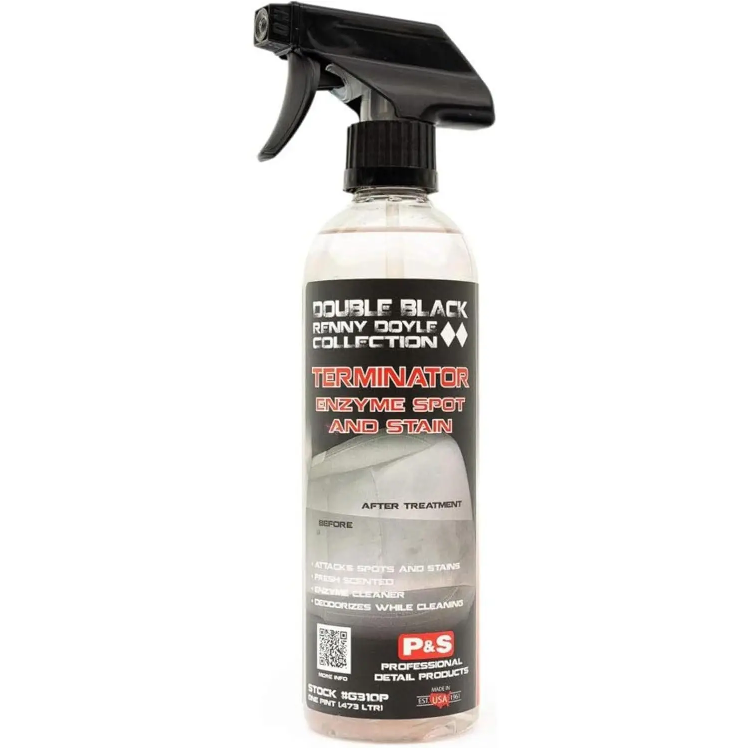Terminator Enzyme Household Liquid Spot Cleaner - Professional Upholstery Care Solution, Dry & Wet Cleaning Chemicals, Eliminates Grease, Dirt, Protein-Based Stains, Scented Fresh Fragrance, 16 Oz Bottle for Indoors, Car Interior & Area Rug Cleaning, Car,