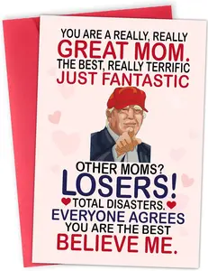 Funny Card for Mom, Wife from Daughter, Son, Kids, Husband on Mothers Day, Valentines Day - Heartfelt Message to Mother, Perfect for Birthday, Mother's Day, Humorous Mom Greeting Cards, Premium Quality