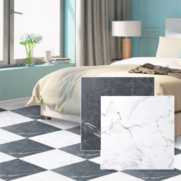 Art3d 12"x12" 30-Pack Peel and Stick Vinyl Tiles, Waterproof Self-Adhesive Checkerboard Tiles, Victorian tile floors, Black & White Marble Pattern Durable Flooring