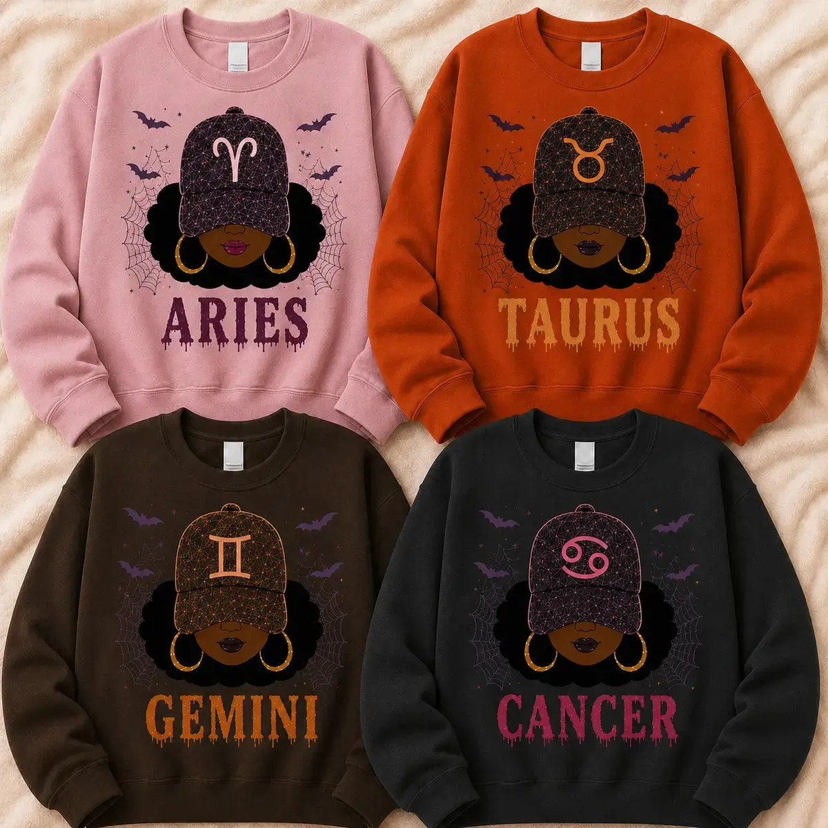 Halloween 12 Zodiac Slay Girl Sweatshirt, Aries Taurus Gemini Cancer Crewneck, Astrology Halloween Sweatshirt, Spooky Zodiac Gift, Gothic Horoscope Pullover - DarkFlex