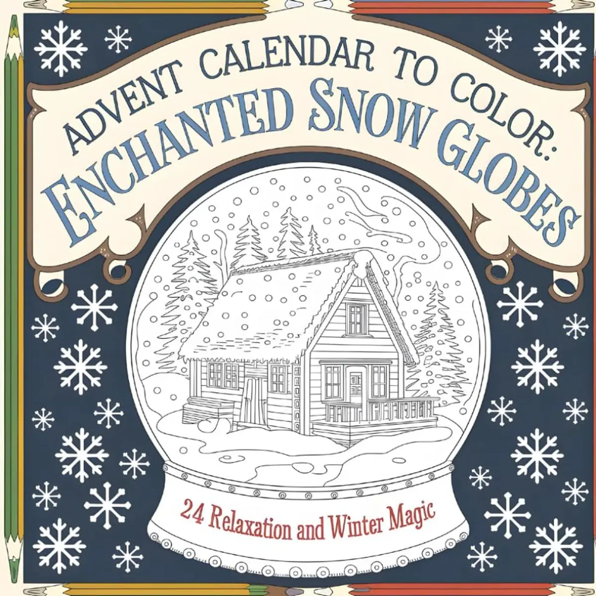 Advent Coloring Calendar: Enchanted Snow Globes - 24 Days of Relaxation and Winter Magic: The Ultimate Advent Gift: 24 Days of Escape in a Book Paperback – October 16, 2024