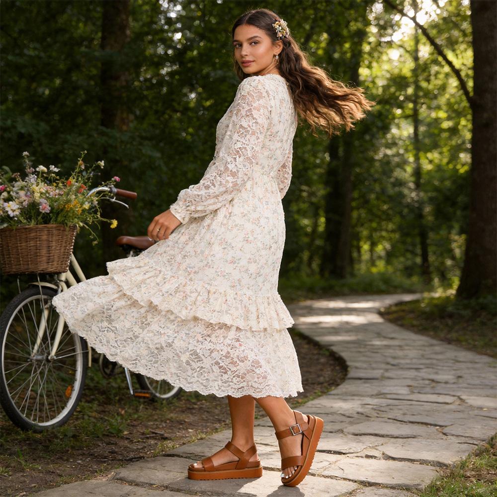 Women's Platform Sandals Open Toe Summer Sandals Low Wedge Design Adjustable Straps Non-Slip Outsole for Casual Wear