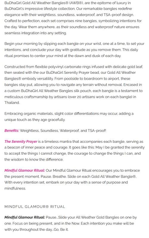 Gold All Weather Bangles® (Set of 9) - Serenity Prayer