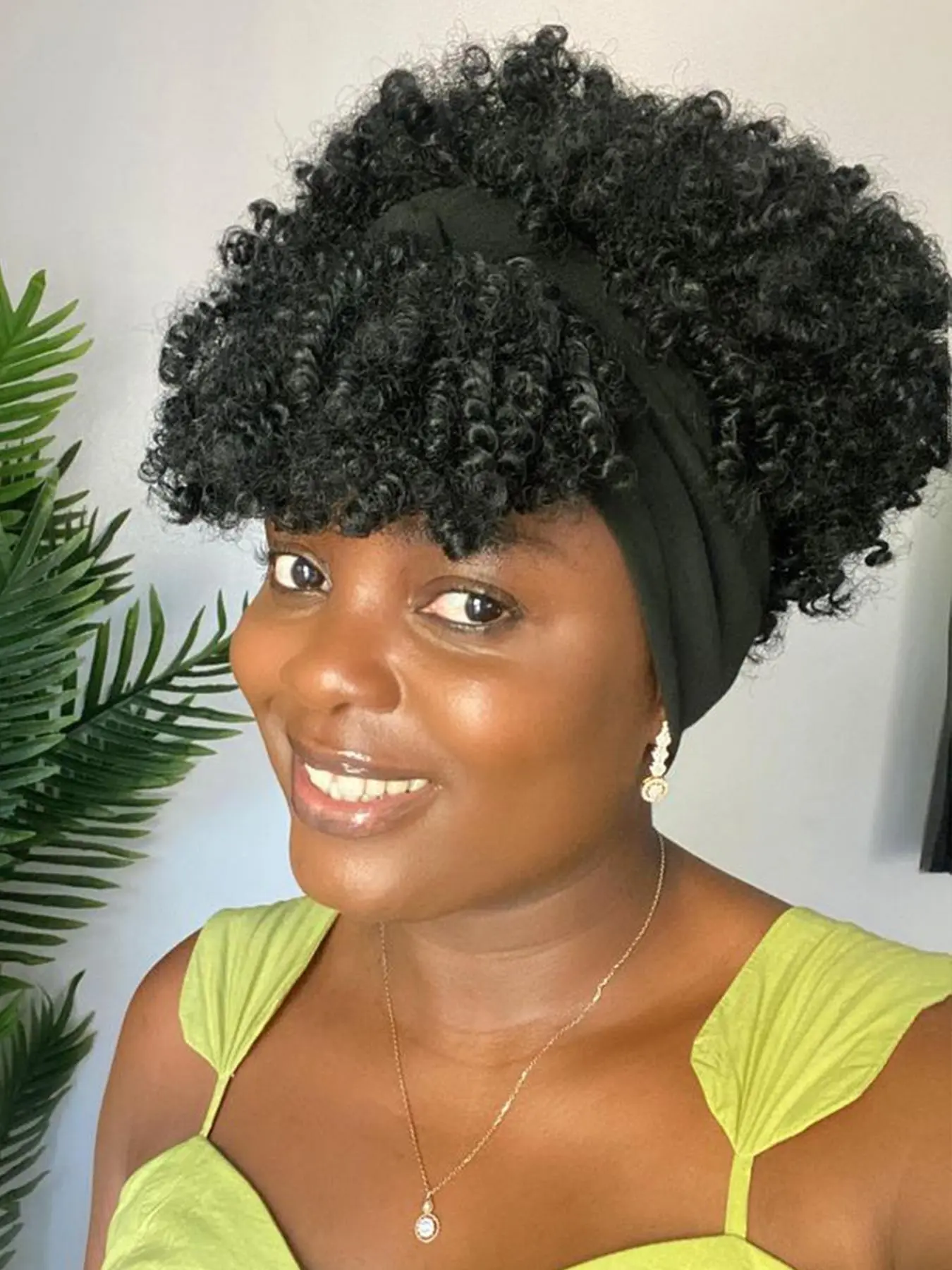 6 Inch Short Kinky Coily Headband Wigs for Women, Gorgeous Fluffy Wigs with Headband, Natural Fluffy Synthetic Wigs for Party, Daily Use, Synthetic Curly Wigs