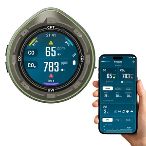 Protmex 5 in 1 Wireless Touchscreen Portable Multifunctional Detectors Air Quality Meter Temperature Humidity Meter UV Radiation Flashlight with App