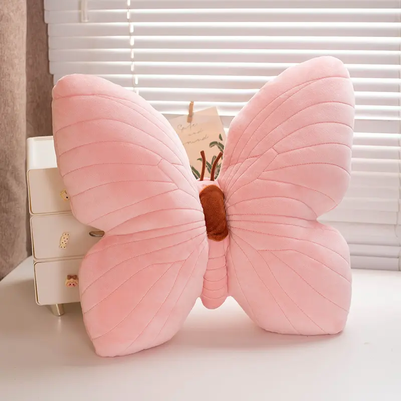 Stuffed Butterfly-Shaped Soft Spring Fabric Throw Pillow, Cushions for Sofa, Aesthetic Whimsical House Decor for Bedroom, Room Decor