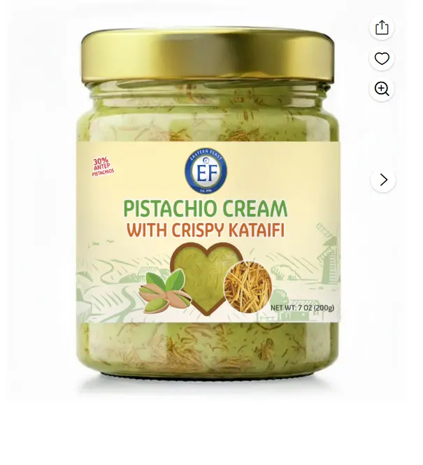 Dubai Chocolate Pistachio Cream with Crispy Kataifi – Antep Pistachios, 7oz ( 1 Pack / 2 Pack ) Turkey Creamy