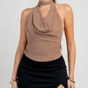 Halter Cowl Neck Scarf Top