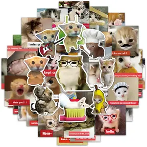 50 PCS Cat Meme Sticker Pack  | Boost Engagement with Funny Reaction Stickers for Stories, Edits & Fan Interactions