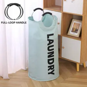 Large Laundry Basket With Aluminum Full Loop Handle, Foldable Waterproof Hamper For Bedroom, Bathroom, College Dorm, Storage Laundry Rooms, Balconies, Dormitories, Closet Organization