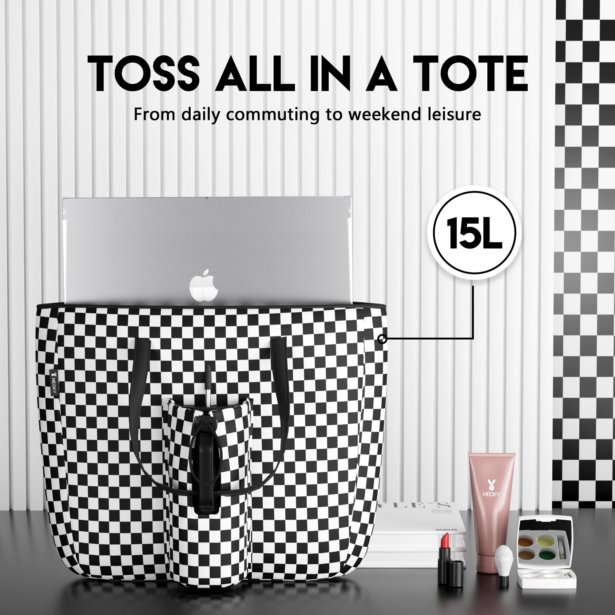 Meoky 15 L Womens Tote Bag: Utility Tote Bag with Zipper for 40 oz Tumbler with Handle，Portable for Travel and Commuting