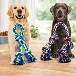 Heavy Duty Dog Rope Toys for Large Breed Aggressive Chewers, 2 Pack Indestructible Tug of War & Teeth Cleaning Toy