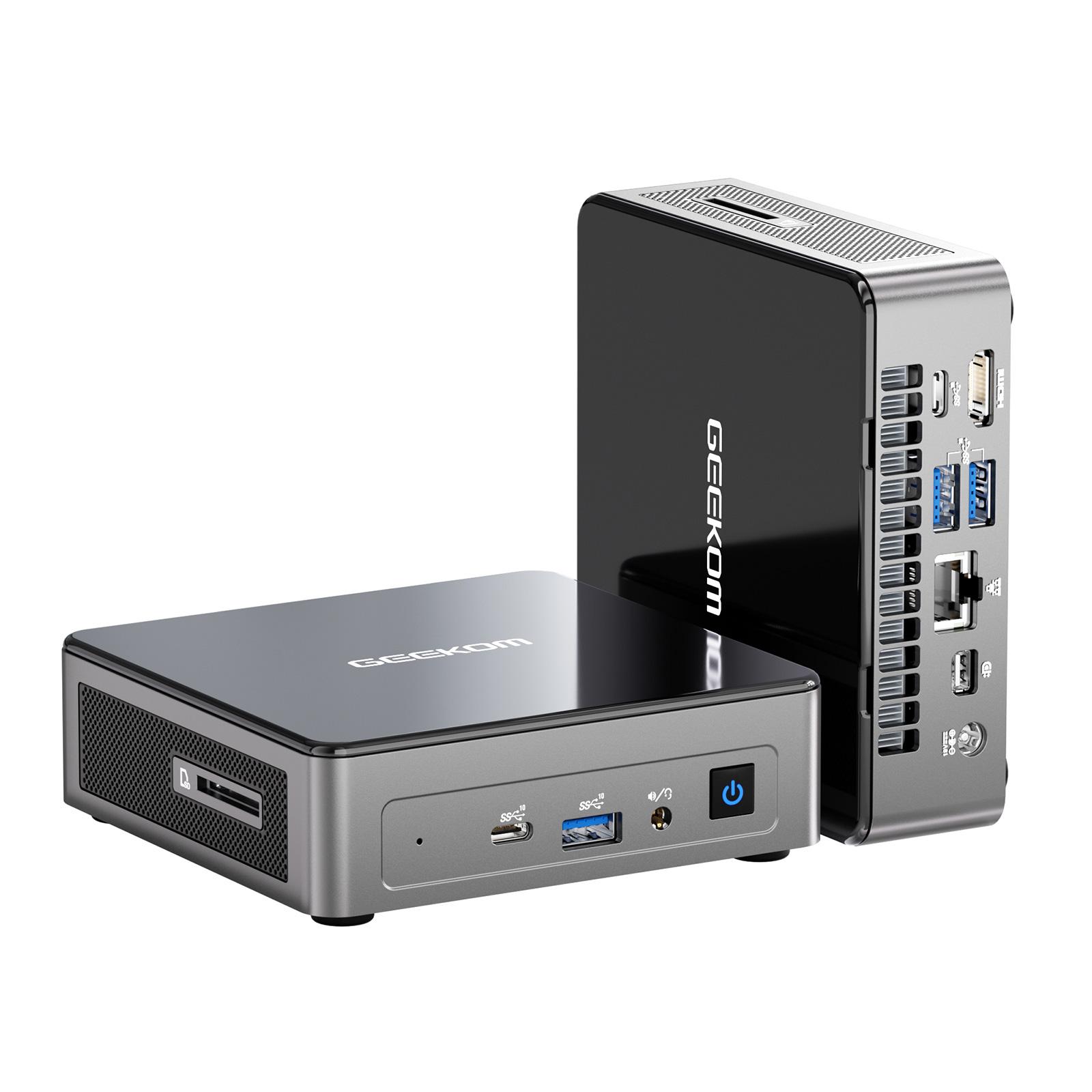 GEEKOM Air12 Mini PC | Intel 13th Gen N150, 16GB DDR5, 512GB NVMe SSD | 4K Triple Display via HDMI+MiniDP+USB-C, WiFi 6, BT5.2, Gigabit LAN, SD Slot, VESA Mount | Compact Desktop for Home, Office & Business Tower Computer