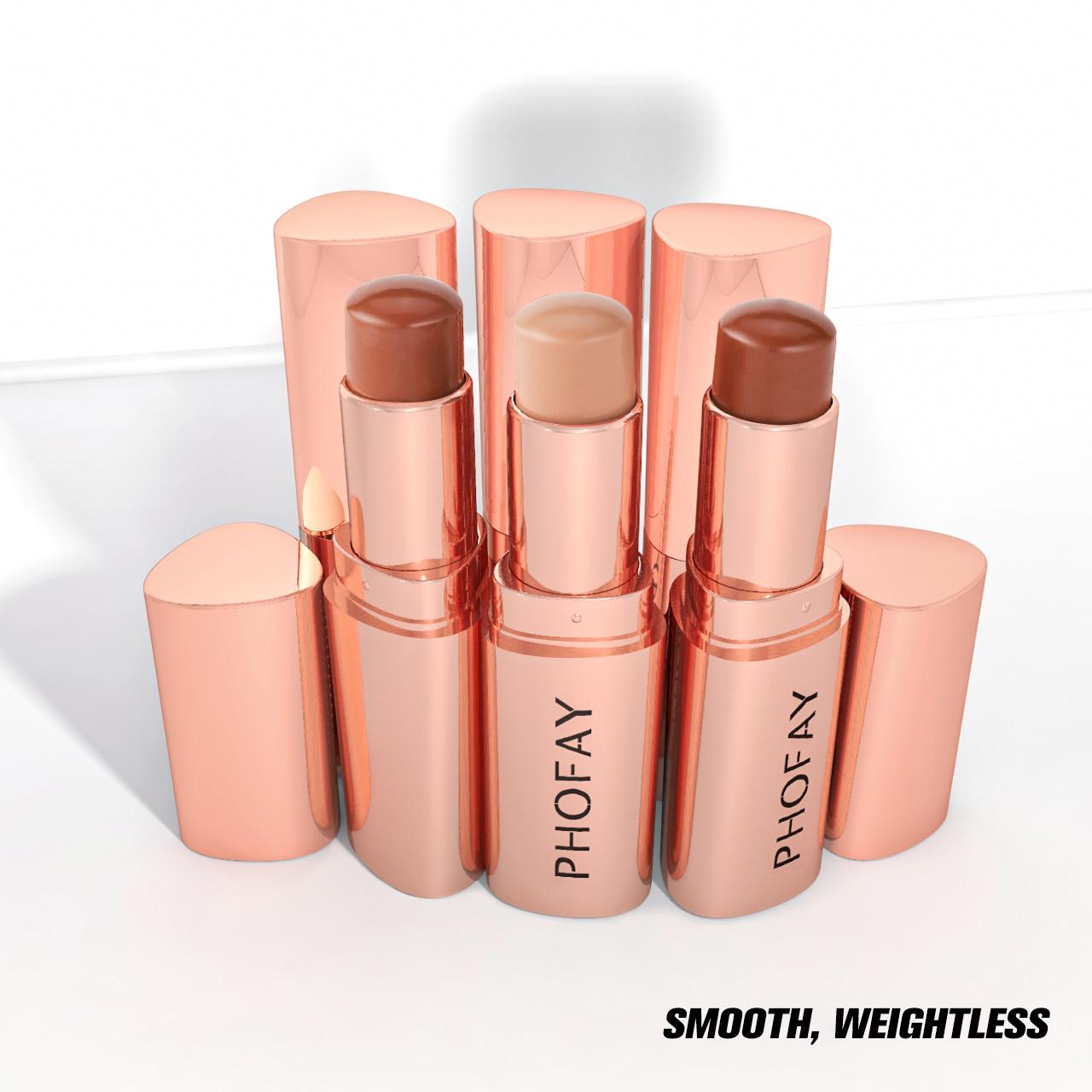 PHOFAY Contour Smooth Weightless Matte Base for Face Makeup Application with Contour Brush